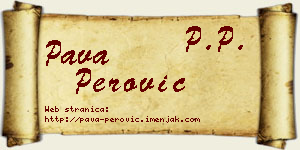 Pava Perović vizit kartica